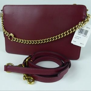 Coach Signature Chain Leather Crossbody Bag Purse